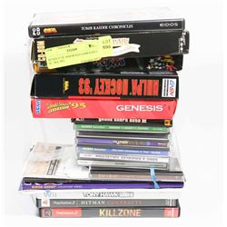 BUNDLE OF ASSORTED GAMES INCL PC, WII, PS2.