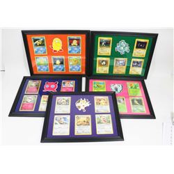 LOT OF 5 FRAMED POKEMON CARD PICTURES.
