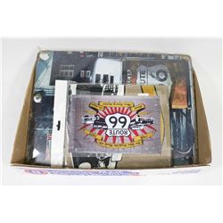 NEW ROUTE 66 FLAG AND METAL SIGN.