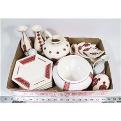 13 PIECES OF UKRAINIAN POTTERY.