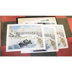 LOT OF 5 WILD WINTER PRINTS.