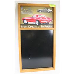 CORVETTE FRAMED CHALKBOARD