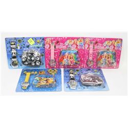 LOT OF 5 CHILDRENS WATCH AND WALLET SETS