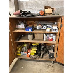 STORAGE CABINET & CONTENTS: SEALS, TIE RODS, PARTS & MORE
