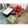 Image 1 : ASSORTED GAS CANS, COOLER, CIRCULAR SAW & MORE