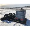 Image 1 : LARGE CAPACITY 1000L FLUID CONTAINER WITH BUILT-IN DRILL MIXER & ASSORTED TIRES
