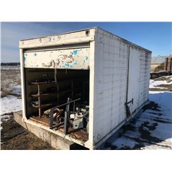 TRUCK CARGO BOX, STORAGE SHELTER - APPROX 16 X 7.5 FT