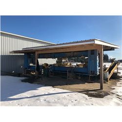 MASSIVE TIMBER MILL COMPONENT LUXOR P.E.T. BLUE DUAL SAW SYSTEM INCLUDING: ROLLER CONVEYORS,