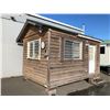 Image 2 : WOOD PORTABLE OFFICE/SHED INCLUDES CONTENTS: DESKS, MONITOR, PRINTER, CHAIRS, BAR FRIDGE - APPROX.