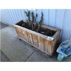 2 WOODEN PLANTER BOXES - APPROX. 4 FT X 15 INCH