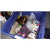 Image 2 : LARGE BLUE TOTE OF MISC HOUSEHOLD ITEMS ALL NEW AND VINTAGE