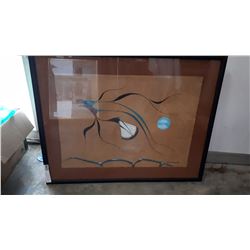 ISAAC BIGNALL SIGNED PRINT NATIVE HAWK IN BLACK FRAME