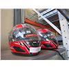 Image 2 : 2 RED MOTORCYCLE HELMETS SIZE SMALL AND EXTRA SMALL