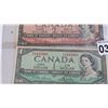 Image 2 : 1954 CANADIAN $1 & $2 BILLS WITH 1973 $1 BILL