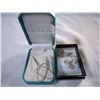Image 1 : MODERN STERLING HOOP EARRINGS AND STERLING AND CUBIC ZIRCONIA PENDANT AND EARRING SET