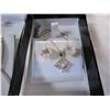 Image 2 : MODERN STERLING HOOP EARRINGS AND STERLING AND CUBIC ZIRCONIA PENDANT AND EARRING SET