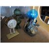 Image 1 : LOT OF COLLECTABLES WITH OIL LAMP GREEN GLASS AND PLASMA LAMP