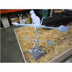 METAL WEATHER VANE ON STAND