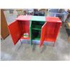 Image 2 : 3 METAL CUPBOARDS RED AND GREEN