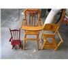 Image 1 : CHILDRENS WOODEN HIGH CHAIR AND SMALL ROCKER AND WOODEN POTTY SEAT
