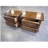 Image 2 : PAIR 2 DRAWER WALNUT NIGHTSTANDS BY STANLEY FURNITURE