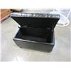 Image 2 : BLACK LEATHER STORAGE OTTOMAN