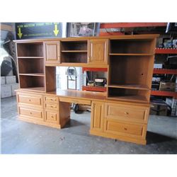 LARGE 3 PIECE OAK OFFICE CABINET