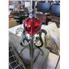 Image 2 : 2 LARGE METAL FLOOR LAMPS WITH RED GLASS INSERTS