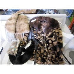 LOT OF FURS, COAT AND MINK STOLE