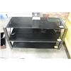 Image 2 : NEW MODERN GREY WITH GLASS 3 SHELF TV MOUNT SYSTEM, RETAIL $499