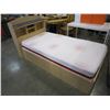 Image 2 : MAPLE SINGLE SIZE BED FRAME W/ STORAGE AND MATTRESS