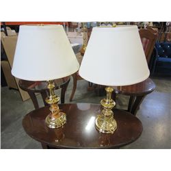 PAIR OF BRASS TABLE LAMPS