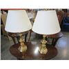 Image 1 : PAIR OF BRASS TABLE LAMPS