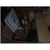 Image 1 : BOX LOT OF ESTATE GOODS, SOME VINTAGE WITH ONTARIO LICENSE PLATES