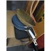 Image 2 : LOT OF KITCHEN WARES CAST IRON PAN AND 2 FRYING PANS