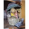 Image 1 : VINTAGE COLLECTION IN BASKET PENDANT LAMP, VINTAGE HATS, AND VANITY SET