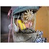 Image 2 : VINTAGE COLLECTION IN BASKET PENDANT LAMP, VINTAGE HATS, AND VANITY SET