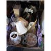 Image 1 : 2 TRAYS OF CHESS PIECES, CRYSTAL, LEADED GLASS, BRASS WARE