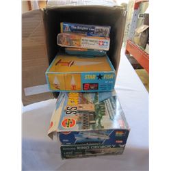 BOX OF MODEL SHIPS AND MILITARY