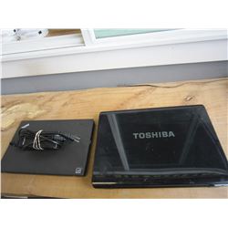 LOT OF 2 LOST PROPERTY LAPTOPS, TOSHIBA AND LENOVO WITH CORD