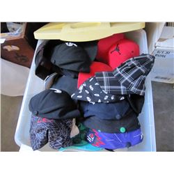 TOTE OF ASSORTED NEW HATS