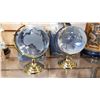 Image 3 : 2 REVOLVING SOLID WORLD GLASS GLOBES ON STANDS