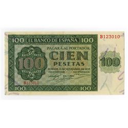 Banco De Espana, 1936 Issued Banknote.