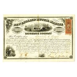 New England Mutual Marine Insurance Co. Certificate of Profits.