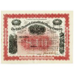 Little Diamond Consolidated Mining Co. 1882 Stock Certificate.