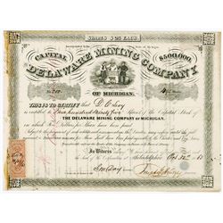 Delaware Mining Co., 1863 Stock Certificate.