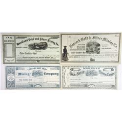 Mining  Stock Certificate Quartet