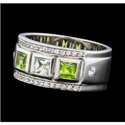 Crayola 0.90 ctw Peridot and White Sapphire Ring - .925 Silver