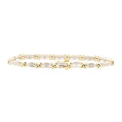 1 ctw Diamond Bracelet -10KT Yellow And White Gold