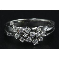 0.30 ctw Diamond Cluster Ring - 14KT White Gold